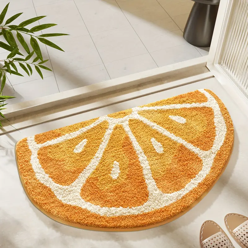 Semi Circular Watermelon, Lemon, Kiwi & Orange Bath Rugs