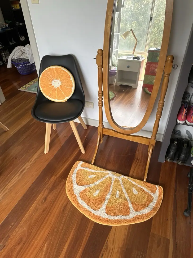 Semi Circular Watermelon, Lemon, Kiwi & Orange Bath Rugs