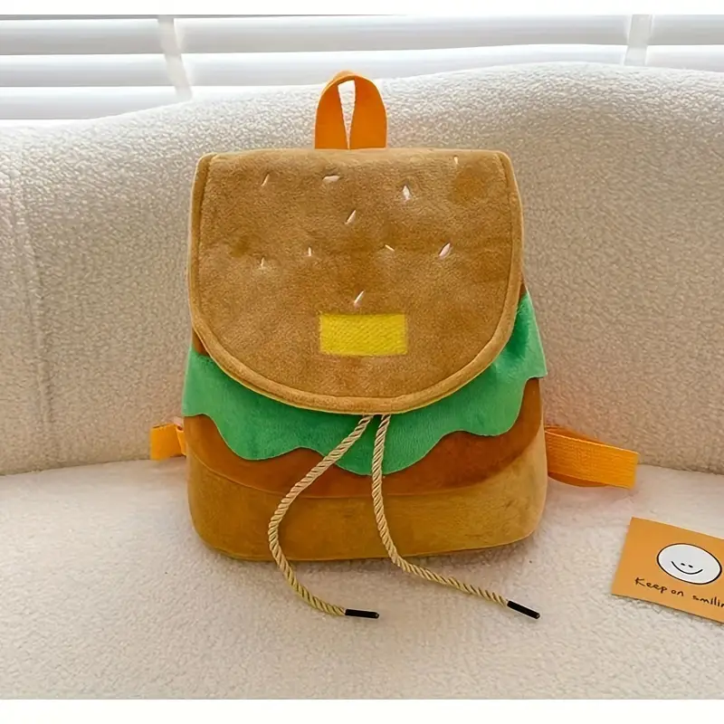 Hamburger Backpack + French Fry Charm Set