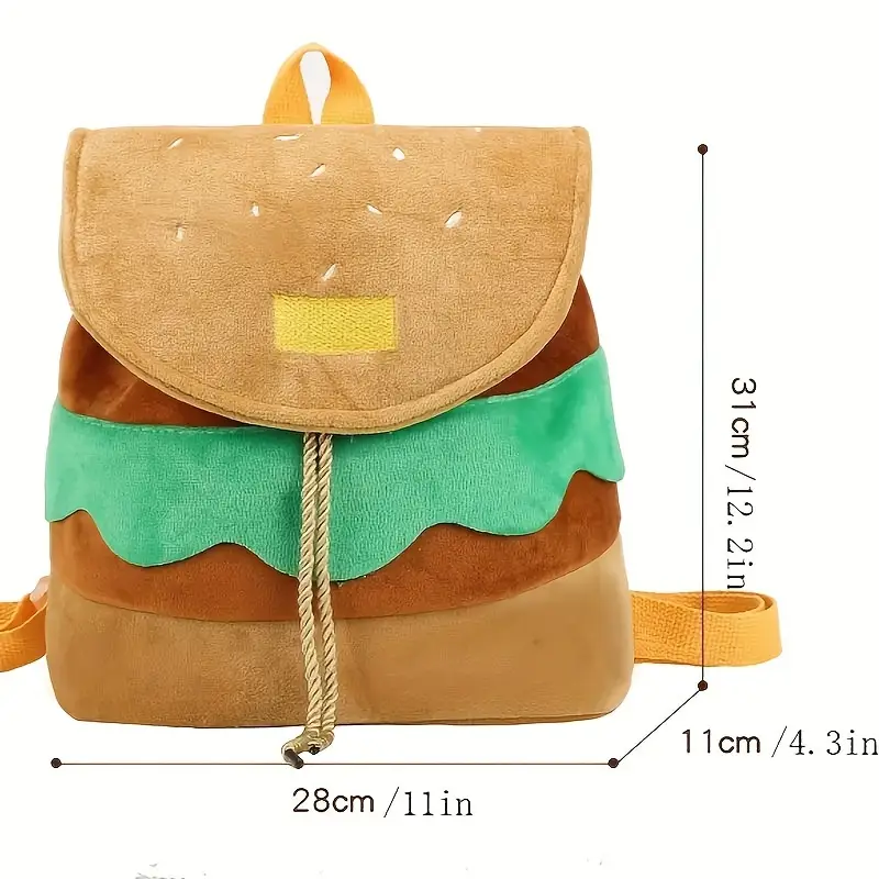 Hamburger Backpack + French Fry Charm Set