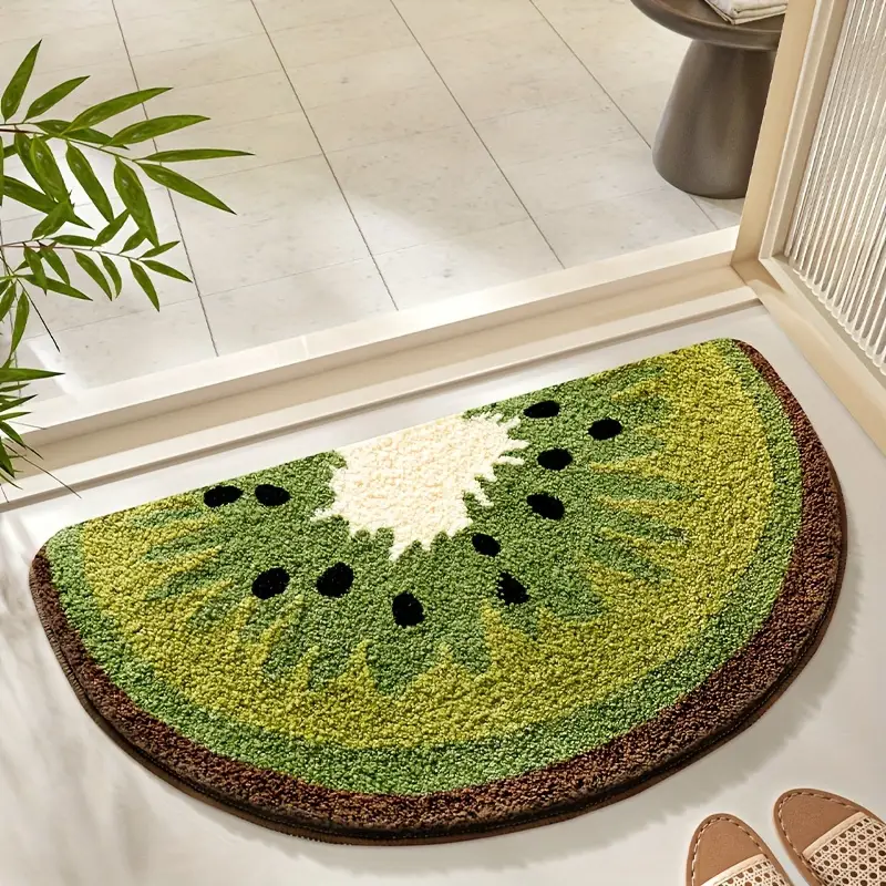 Semi Circular Watermelon, Lemon, Kiwi & Orange Bath Rugs