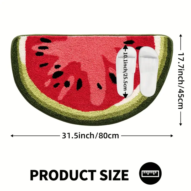 Semi Circular Watermelon, Lemon, Kiwi & Orange Bath Rugs